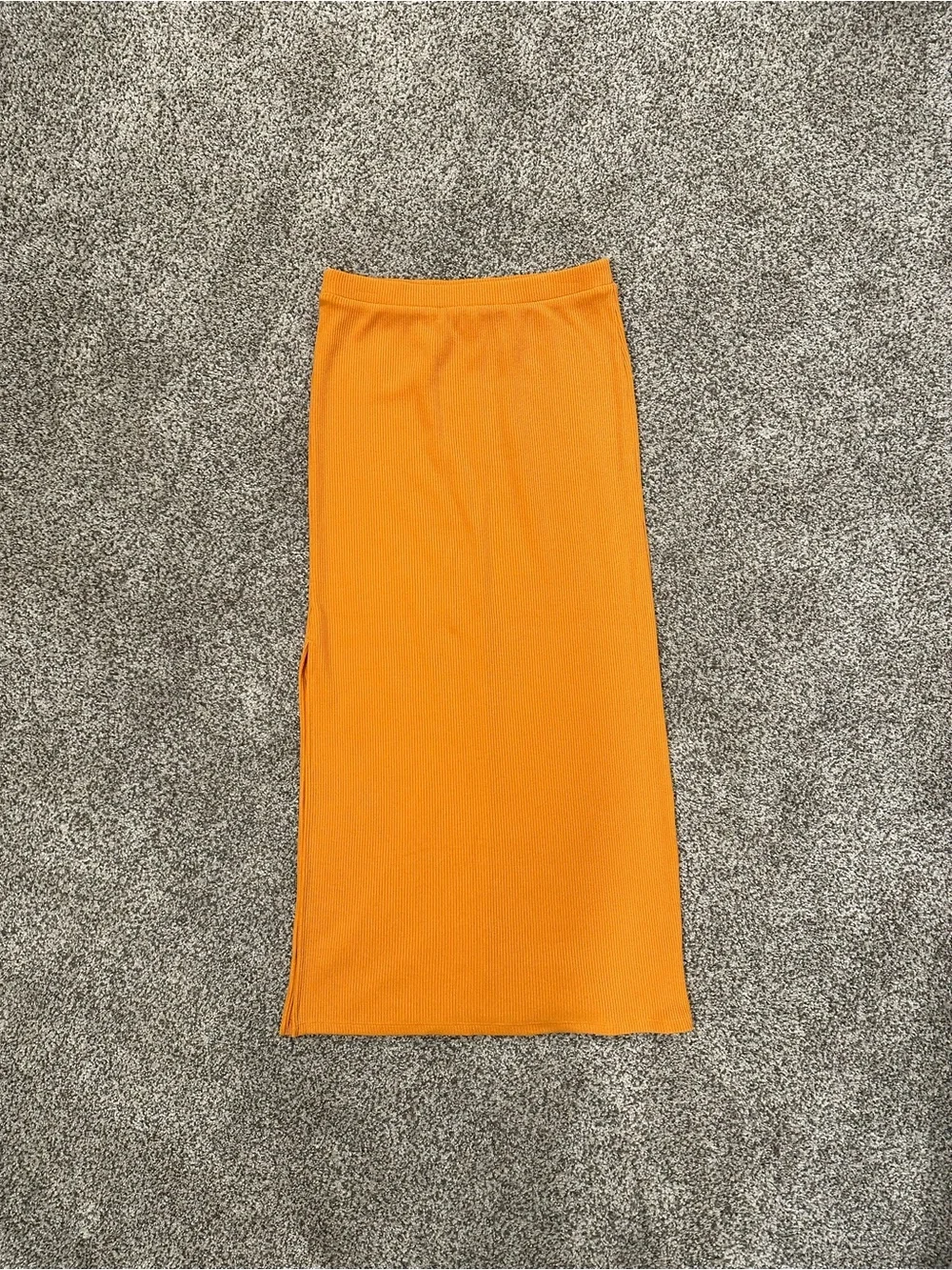 Old Navy Orange Ribbed Knit High Side Slit Maxi Skirt Size M